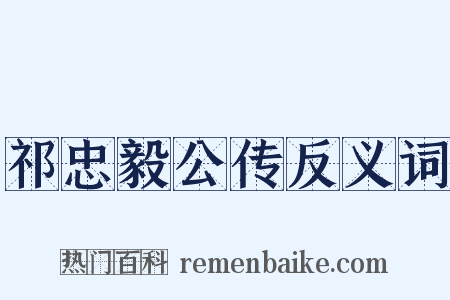 祁忠毅公传反义词是什么意思的图片